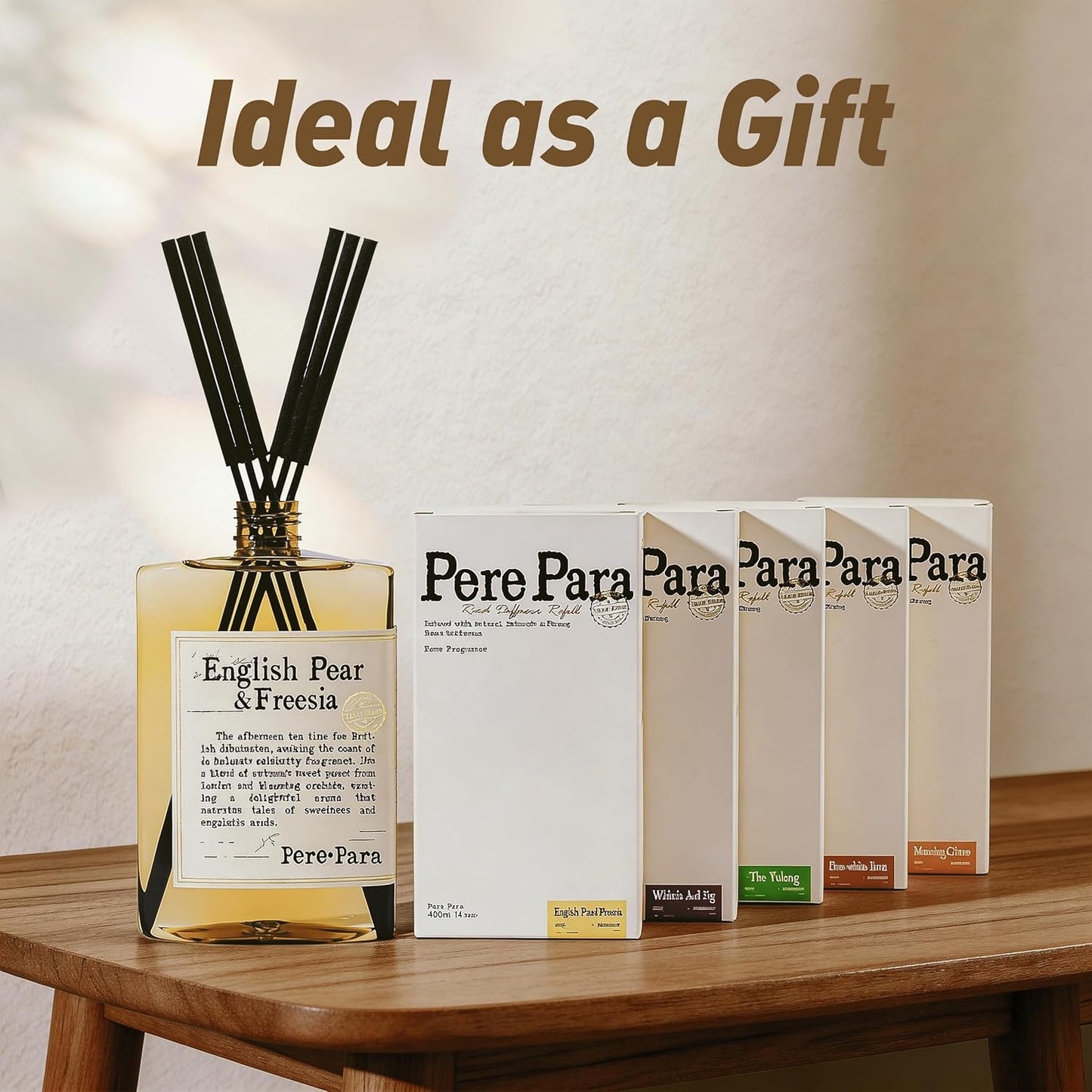 Luxury Hotel Scent Reed Diffuser Rifill 400ml (13.53oz) with 6 Reed Sticks | English Pear & Freesia Scent | Home, Bathroom & Office Decor | Long-Lasting Room Freshener | Premium Gift Set