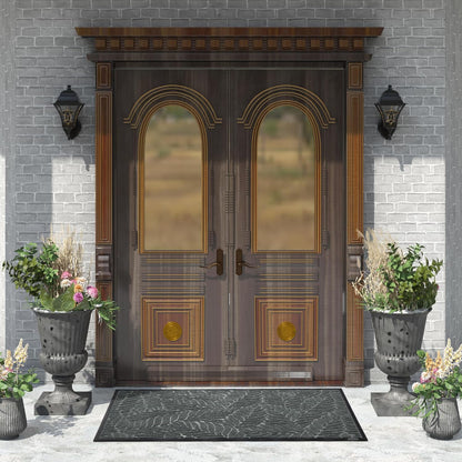 Yimobra Front Door Mat Outdoor Indoor, 29.5x17 All-Season Waterproof Door Mat Outside Entrance, All-Weather Non-Slip Outside Doormat for Garage Patio Entryway, Brown