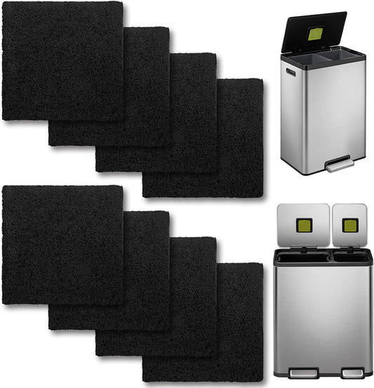 8 Pack Trash Can Odor Filter Refills for Compost Bin, Square Carbon Compost Filters for Countertop Bin, Activated Carbon Filter Charcoal Deodorizer Sheets for Indoor Trash Cans