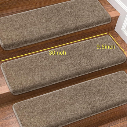 PURE ERA Carpet Stair Treads Tape Free Non Slip Indoor Stair Carpet Stair Protectors Pet-Friendly Non-Slip Skid Resistant Washable Reusable 8" x 30"(2 Pieces,Black)