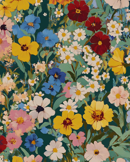BOKEBEVE Watercolour Floral Peel and Stick Wallpaper Boho Vibrant Contact Paper Renter Friendly Wall Paper for Countertop Cabinet Wall Shelf Liner Removable Blue Colorful 17.5 x 118In