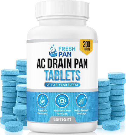 FreshPan AC Drain Pan Tablets (100-pack) | 4 Year Supply of Slow Release AC Condensate Pan Tablets for Clean, Fresh Flow