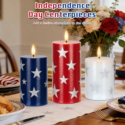 JOIONE Flameless Pillar Candles with Remote, 3 Pack Battery Operated Real Wax LED Candles, LED Candle that Perfect for Home Decorations Fireplace Table, White