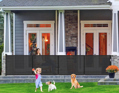 71 inch Retractable Baby Gates, EZIGO Extra Wide Baby Gate for Large Opening Extra Long Mesh Gate for Kids or Pet Dog Gate Child Safety Gate for Stairs Hallways Doorway Indoor Outdoor, Gray