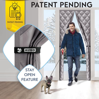 AUGO Heavy Duty Magnetic Screen Door – Fiberglass Pet Resistant Mesh, Self Sealing Hands Free Magnetic Closure, Tear Resistant Door Screen Keeps Bugs Out, Patent Pending Keep Open Feature – 38” x 83”
