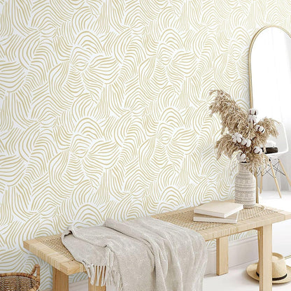 Dimoon 17.3" X 78.7" Peel and Stick Wallpaper Floral Contact Paper Boho Beige White Renter Friendly Natural Wall Paper Waterproof Removable Self Adhesive Wallpaper for Bedroom Livingroom Vinyl Roll