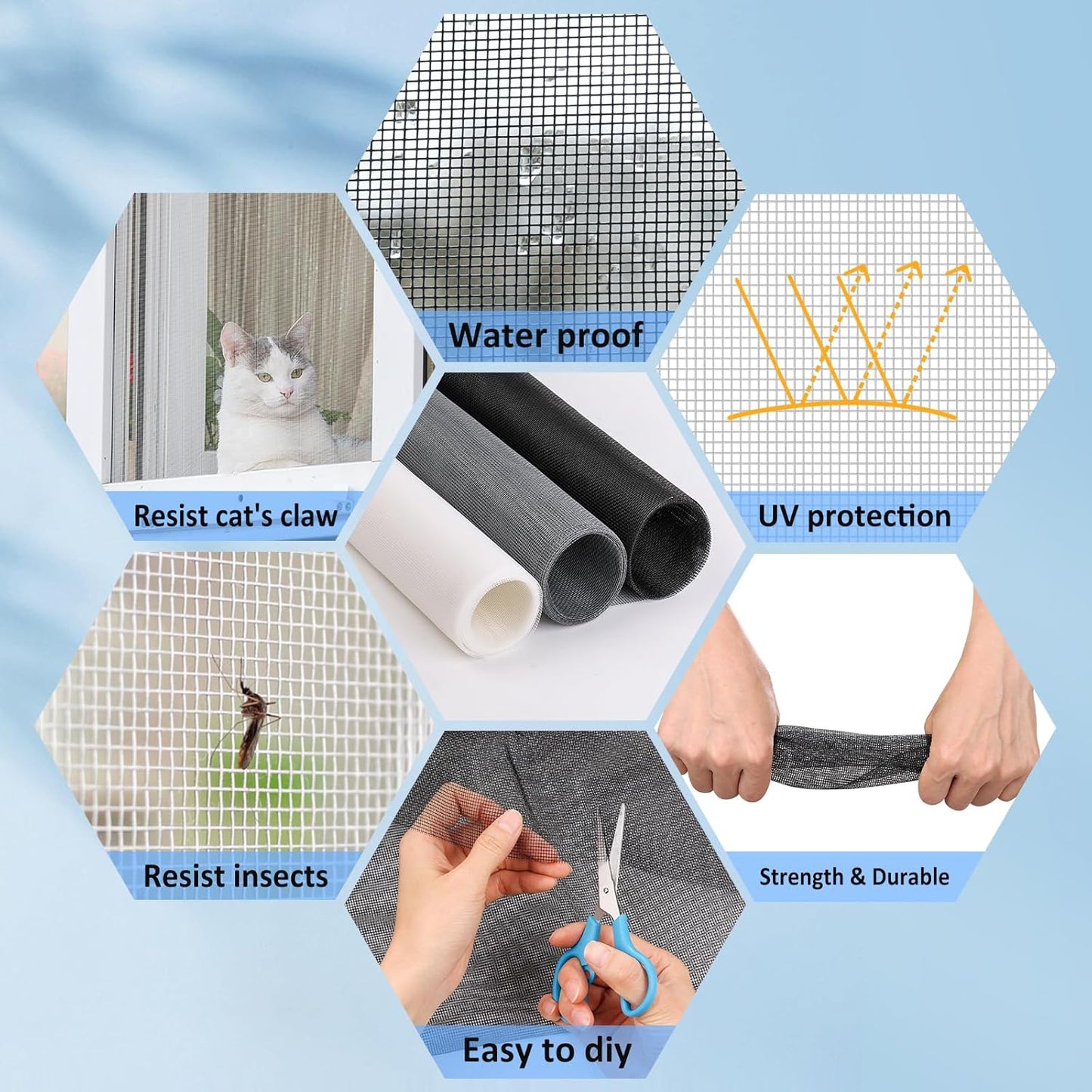 Magnetic Screen Door - Self Sealing, Heavy Duty, Hands Free Mesh Partition Keeps Bugs Out Let Breeze in- Pet and Kid Friendly - Keep Open Feature (Black, Fit Door Size 38 x 82 Inch)