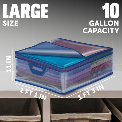 Ziploc Flexible Totes, X-Large Size, 22 Gallon, 2 Count Organizing Tote with Zipper and Built‑In Handles, Flexible & Stackable Clothing and Home Storage Bag