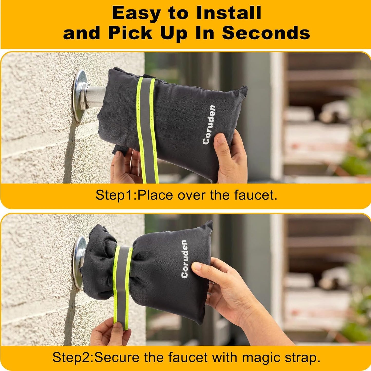 Pro Outdoor Faucet Covers for Winter Freeze Protection, Thicken 7.1" W x 8.7" H Outside Hose Bib Covers for Winter, Water Spigot Covers Insulated for Winter Waterproof Reusable (Blalck-4PCS)