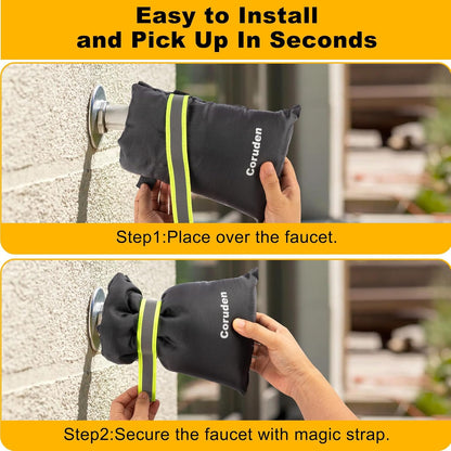 Pro Outdoor Faucet Covers for Winter Freeze Protection, Thicken 7.1" W x 8.7" H Outside Hose Bib Covers for Winter, Water Spigot Covers Insulated for Winter Waterproof Reusable (Blalck-4PCS)