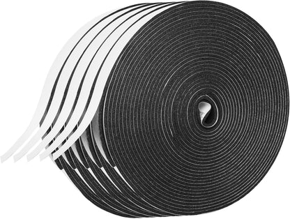 Weather Stripping Door Seal Strip for Doors and Windows, 1In x 1/8In x 33Ft x 2 Roll Foam Insulation Tape Self Adhesive,Sound Proof,Weatherstrip,Pipe Cooling, Air Conditioning Seal Strip - Colors A