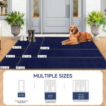 100pointONE Durable Front Door Mat, Heavy Duty Indoor Outdoor Doormat, 48” x 36” Low Profile Outdoor Mats for Home Entrance, Stain and Fade Resistant Shoe Scraper Mat, Ideal for High Traffic Area