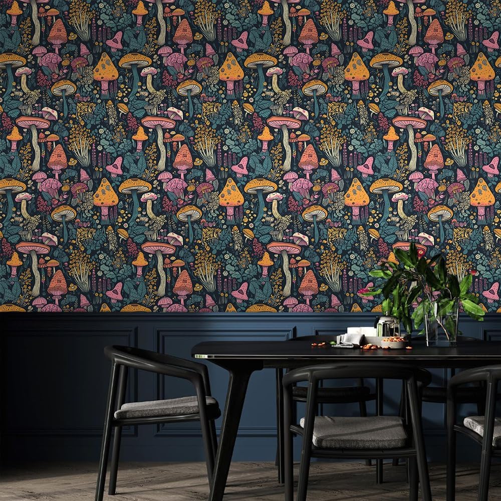 MuralPeel Dark Grey White Poppies Peony Floral Vintage Peel and Stick Wallpaper Self Adhesive Removable Easy Peel Off Stick on Wall Paper for Bedroom Cabinet Renter
