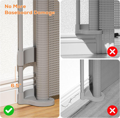 Retractable Baby Gate for Stairs, 42" Tall X 200" Wide Mesh Dog Gate Indoor, Child Gate for Doorways, Hallways, Deck, Indoor Outdoor Pet Baby Safety Essentials for Home, Black