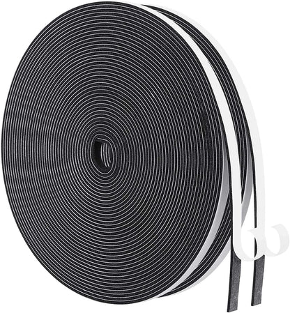 MAGZO Weather Stripping Door Seal, 1/2 Inch Wide X 1/8 Inch Thick Adhesive Foam Tape Soundproof Weatherstripping for Windows, 3 Rolls Total 50FT Black