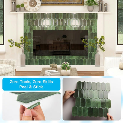 Art3d 10-Sheet Heavy-Duty Peel and Stick Backsplash, Self-Adhesive Vinyl Wall Tiles for Kitchen Countertop Bathroom, White