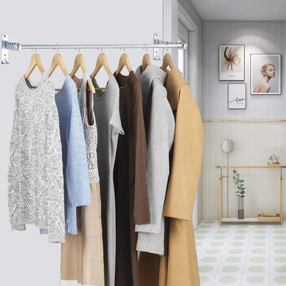 Clothes Drying Rack Wall Mounted Drying Racks for Laundry Room Organization and Storage Clothes Rack，Aluminum Dryer Rack with Two Drying Rods for Hanging Wet and Dry Clothes