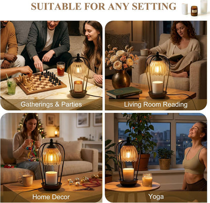 Candle Warmer Lamp with Timer and Wireless Remote Control, Dimmable Candle Warmer for Jar Candles, Height Adjustable Wax Melts Warmer, Mothers Day Birthday Gift for Women, House Warming New Home Decor