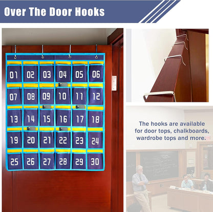 Loghot 36 Numbered Pockets Classroom Pocket Chart for Cell Phone Holder | Wall Door Hanging Pocket Organizer for Phone Calculator Holder, Phone Pouch for School Classroom & Office Phone Management
