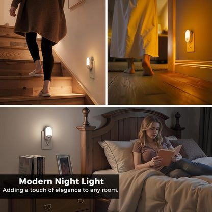 L LOHAS LED Motion Sensor Night Light, 2Pack, Motion Activated Night Light, Night Lights Plug into Wall Motion Sensor, 3000K Warm White, Adjustable Brightness 30/60LM, for Kids Adults Bathroom Bedroom