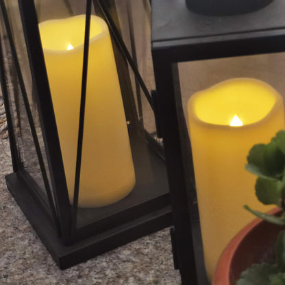 CANDLE CHOICE Waterproof Outdoor Battery Operated Flameless Candles with Remote Timer Plastic Flickering Fake Electric LED Pillars for Lantern Garden Wedding Christmas Decorations 3x4 Inches 3 PCS