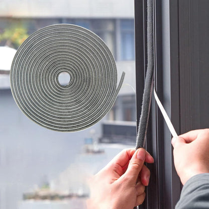 Bruiefpap 39.4FT Weather Stripping for Doors and Windows, Self-Adhesive Soundproofing Door Seal, Door Insulation for Sliding, Exterior, Frames and Front, 0.35'' Wide x 0.35'' Thick, Grey