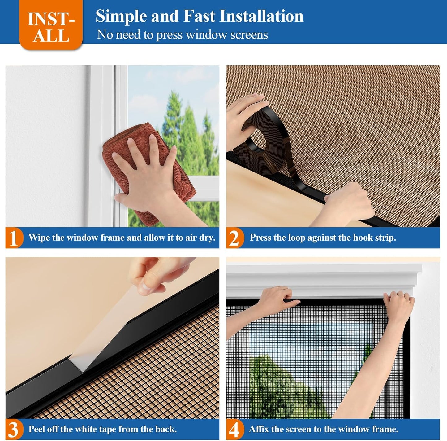 2PACK MAGZO Window&Door Screen Replacement Kit, 48''W x 99''L, with Retainer Spline (Total 65.6 FT) and Press-Fit Roller Tool, Scratch-Proof Polyester, Mesh Roll Repair for Patio, Pet Friendly, Grey