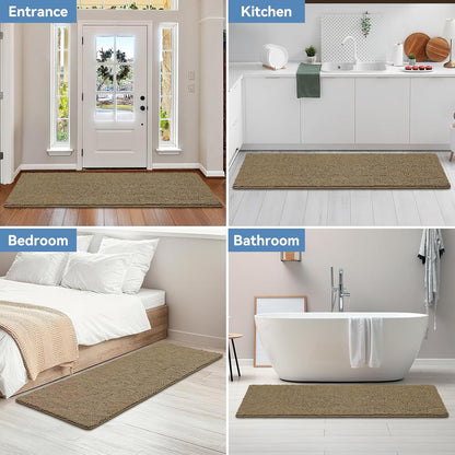 Bcoimo Bathroom Rugs 24x17, Bath Mats for Bathroom Non Slip with Rubber Backing,High Absorbent Microfiber Bath Rugs Quick Drying, Machine Washable, Durable Decor