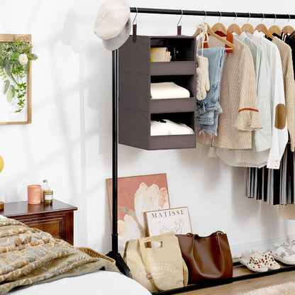GRANNY SAYS 3-Shelf Hanging Closet Organizer and Storage, Collapsible Hanging Closet Shelves, Hanging Organizer for Closet & RV, Gray, 29 ½" H X 12" W X 12" D, 1-Pack