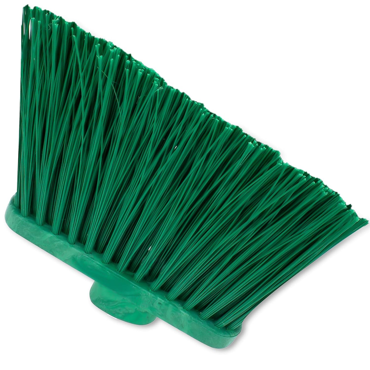 SPARTA Plastic Broom Head, Angled, Un-Flagged for Large Debris Indoor, Outdoor, Home, Restaurant, Lobby, Office, 12 Inches, Green