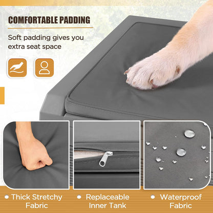 Devoko 100 Gallon Waterproof Large Resin Deck Box Indoor Outdoor Lockable Storage Container for Patio Furniture Cushions Garden Tools (100 Gallon, Black)