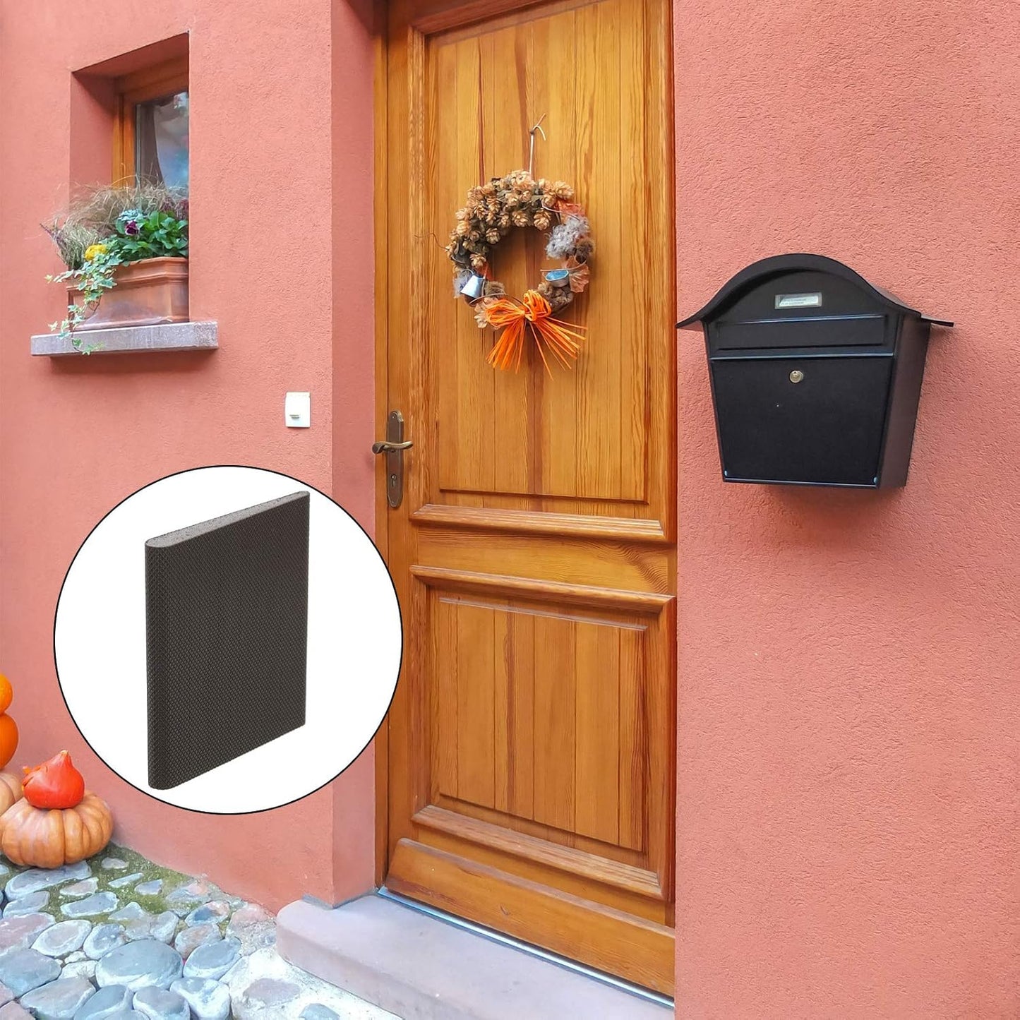 Jetec 14 Pieces Door Corner Seals Self Adhesive Exterior Door Frame Seal Weather Stripping Corner Pad Foam Draft Stopper Gap Filler Bottom for Weather Protection, Isolation of Noise(Black and White)