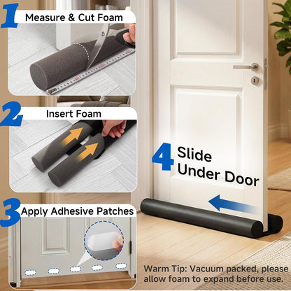 MAXTID Under Door Draft Stopper for Bottom of Doors 38" Black Door Blocker Noise ReducerLight Cold Air Guard Breeze Sound Proof Door Sweep Weather Stripping Door Seal Insulation Strip Gap Filler