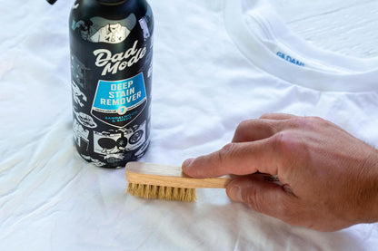 DadMode Laundry Stain Brush – Removes 25% More Stains – Beechwood Laundry Brush with Boar’s Hair Bristles – Ergonomic Handle for Clothes, Kids Messes & Tough Fabric Stains