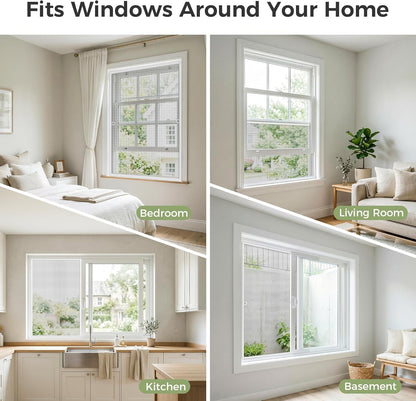 FLYZZZ 2-Pack Window Screen Frame Kit, Heavy-Duty DIY Window Screen Replacement Kit up to 48" x 60" with Upgraded Aluminum Frame (125g/m), Full Tool Set & Easy-Install Clips