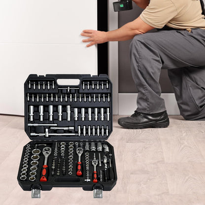 899PCS Tool Set, Household Tool Kit with Rolling Tool Box, Complete Tool Box Set Hand Tool Set with Tool Box, Mechanic Tool Set Rolling Tool Set for Home/Auto Repair Tool Set (Black)