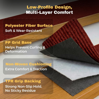MBIGM 8" X 30" (15 in Pack) Nonslip Carpet Stair Treads Non-Skid Safety Rug Slip Resistant Indoor Runner for Kids Elders & Pets with Reusable Adhesive - Brown - Non Slip Stair Treads Indoor