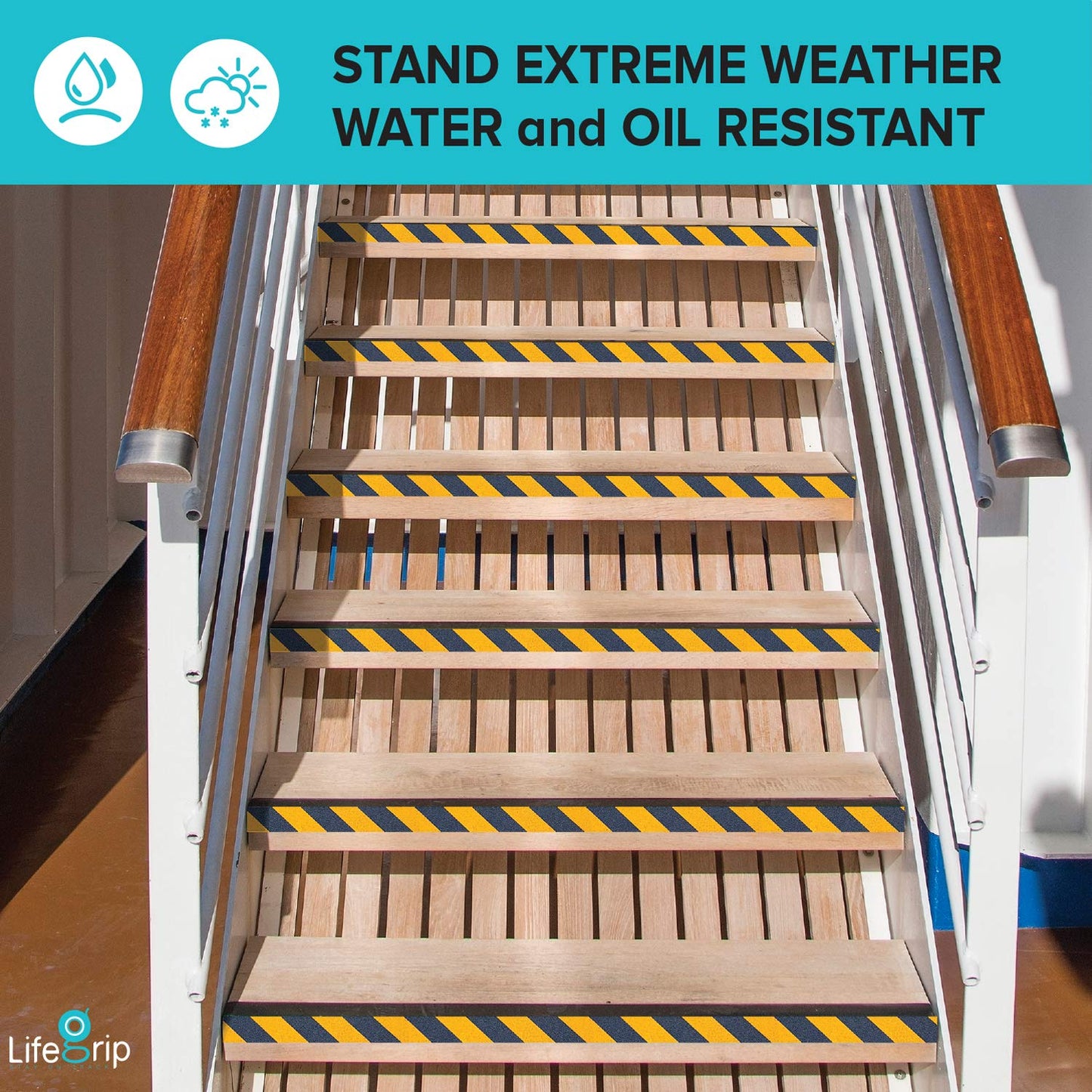 Lifegrip Anti Slip Tape, 4 Inch x 15 Foot Non-Slip Traction Grip Tape for Stairs, Waterproof Stair Treads Grip Non Slip, Non Skid Tape for Steps, Outdoor Black Grip Tape (4" X 15')