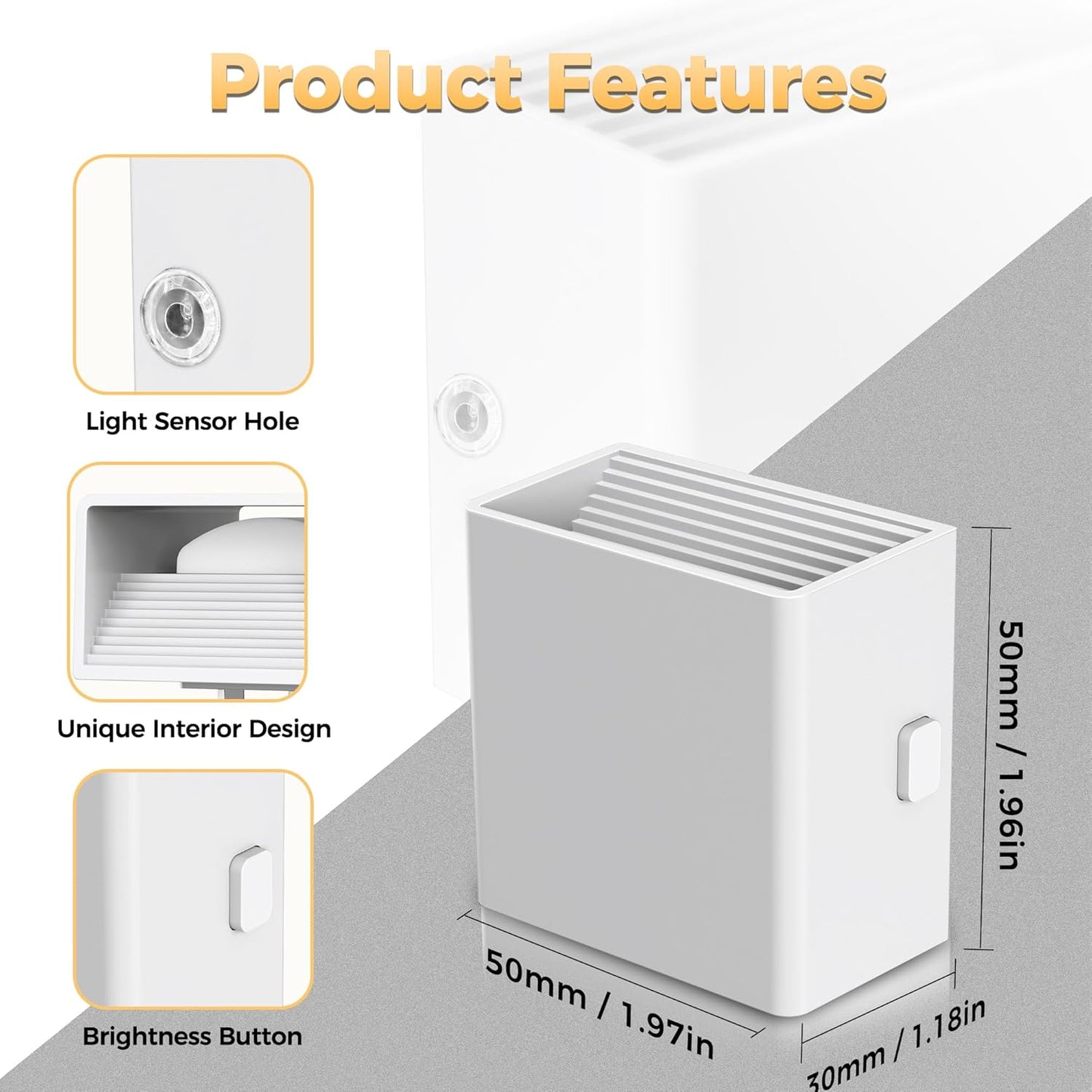 DORESshop LED Motion Sensor Night Light [2 Pack], Plug in Night Light, Dusk to Dawn Night Light Motion Sensor, 3 Level Brightness Adjustable Night Lights for Adults, Bedroom, Bathroom, Hallway, 3000K