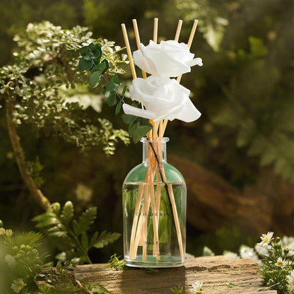 COCORRÍNA Reed Diffuser - Eucalyptus & Moss Scent, 6.76 fl oz Essential Oil with 8 Reed Sticks - Home Fragrance for Bedroom Bathroom Shelf Décor