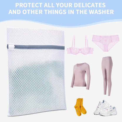 Laundry Bags Mesh Wash Bags for Delicates with Strong Zipper,Upgraded Honeycomb and Fine Mesh Design Delicate Laundry Bag for Clothes, Bras and Socks&Travel Organization (12X16IN, 12PCS)