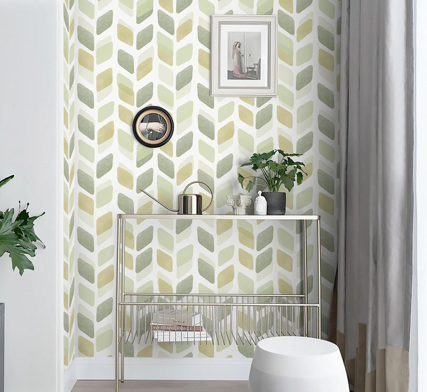 Boho Wallpaper Neutral Peel and Stick Wallpaper 78.7"x17.3" Geometric Wall Paper Beige and White Contact Paper Textured Removable Vinyl Waterproof for Bedroom Farmhouse Kitchen Bathroom