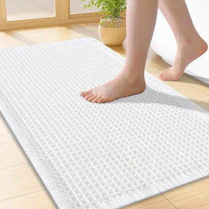 Smiry Waffle Bath Mat 30x20, Extra Soft Absorbent Bathroom Rugs, Non Slip Machine Washable Quick Dry Bath Rugs for Bathroom Floor, Tub, Shower, Home Decor Accessories, Brown