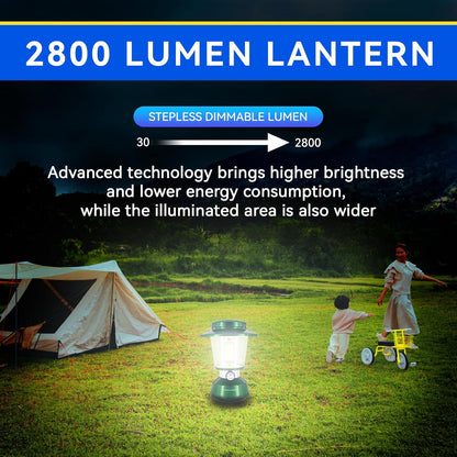 Durapower LED Camping Lantern Rechargeable, Bright 2000 Lumen, 5 Modes, 4000 mAh Power Bank, IP44 Waterproof Lantern for Hurricane, Emergency, Power Outages, Home