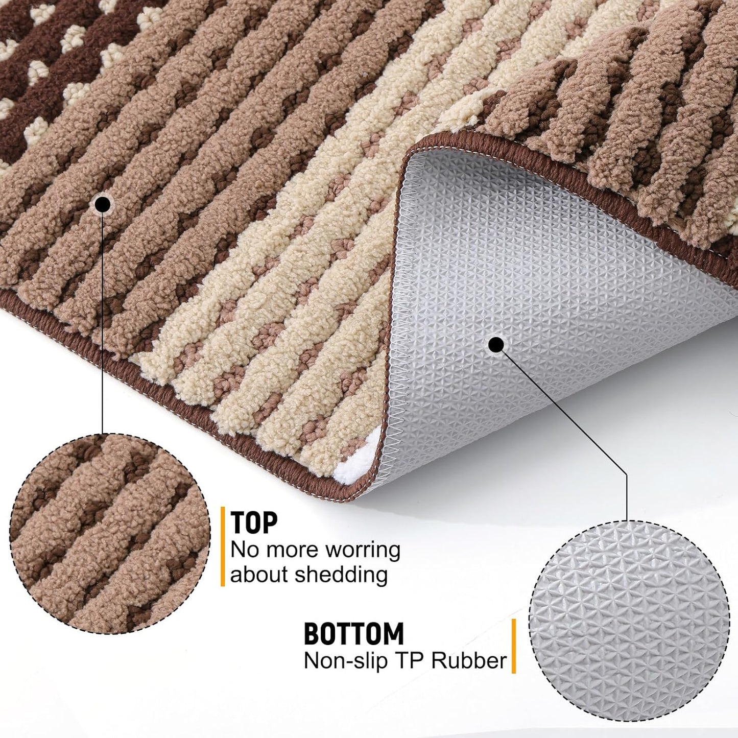 Kitinjoy Indoor Outdoor Door Mat, 32x20 Non-Slip Absorbent Dirt Trapper, Low-Profile Washable Inside Entrance Front Floor Mat, Sturdy Soft Entry Doormats for Entryway, Grey