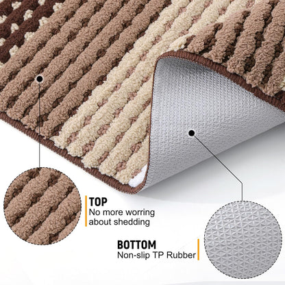 Kitinjoy Indoor Outdoor Door Mat, 32x20 Non-Slip Absorbent Dirt Trapper, Low-Profile Washable Inside Entrance Front Floor Mat, Sturdy Soft Entry Doormats for Entryway, Grey