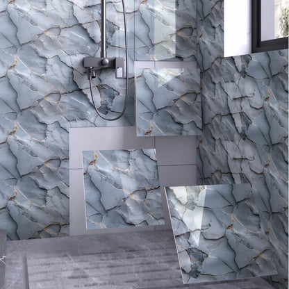 Chejiaye Shower Wall Panels Peel and Stick,Marble Wall Panels for Interior Decor,Backsplash Tile for Kitchen Showers Bathrooms Living Rooms 11.8"x11.8"in 10Pcs, Grey (Not Real Tile,9.7 Sq.ft)