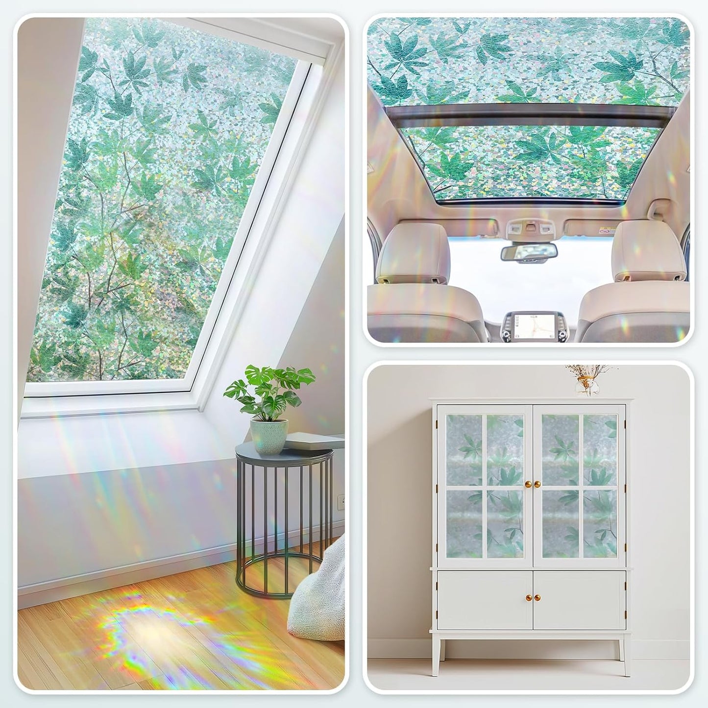 Haton Window Privacy Film Frosted Glass Film for Door Bathroom Shower, Peel & Stick, Day & Night, Papel para Ventanas Privacidad, Covering Sticker Removable Decorative Translucent Pure 17.5" x 78.7"