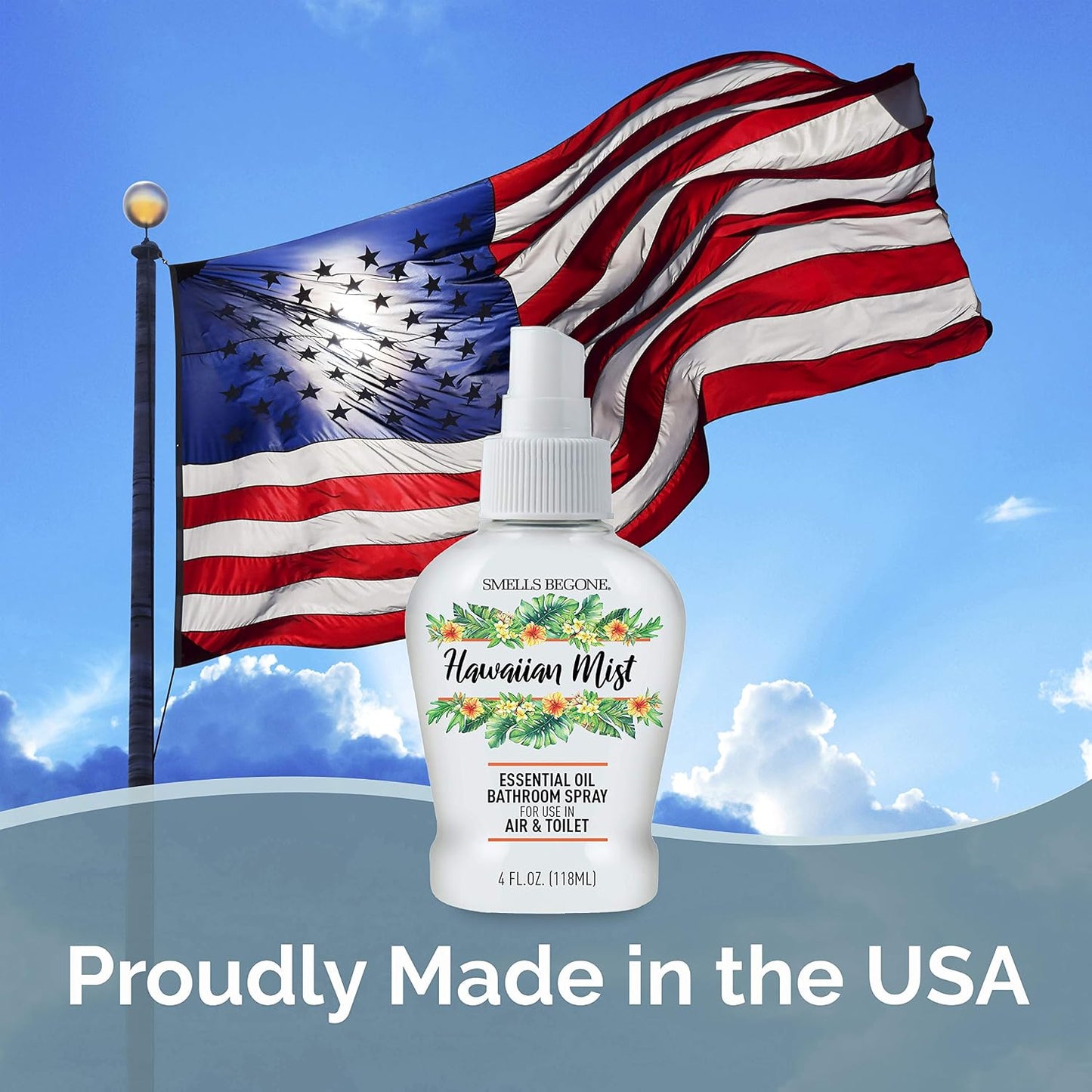 SMELLS BEGONE 4 oz Essential Oil Bathroom Spray - Instantly Eliminate Toilet & Bathroom Odors - Air Freshener Made with Essential Oils (Eucalyptus Mint)