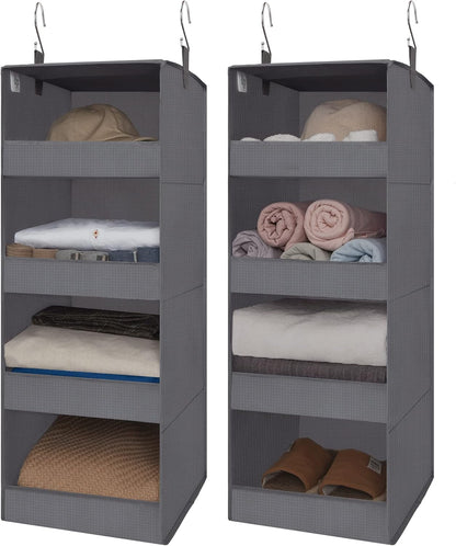 GRANNY SAYS 3-Shelf Hanging Closet Organizer and Storage, Collapsible Hanging Closet Shelves, Hanging Organizer for Closet & RV, Gray, 29 ½" H X 12" W X 12" D, 1-Pack